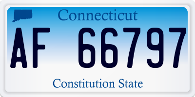 CT license plate AF66797