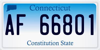 CT license plate AF66801