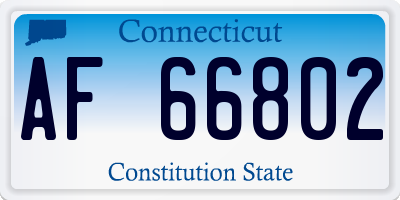 CT license plate AF66802