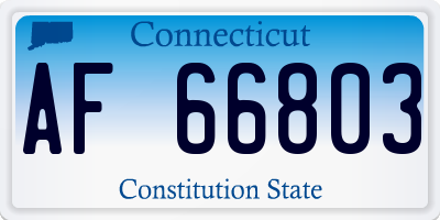 CT license plate AF66803