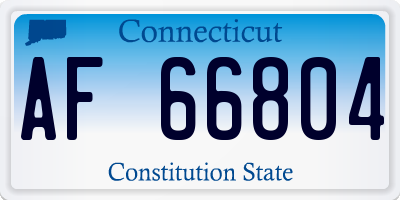 CT license plate AF66804