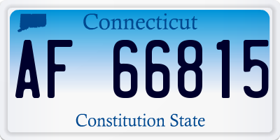 CT license plate AF66815