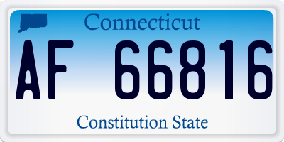 CT license plate AF66816