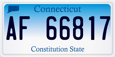 CT license plate AF66817