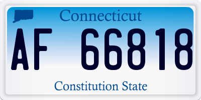 CT license plate AF66818