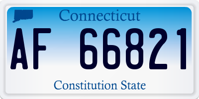CT license plate AF66821