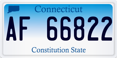 CT license plate AF66822
