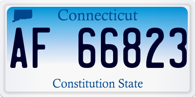 CT license plate AF66823