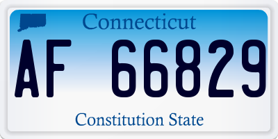 CT license plate AF66829