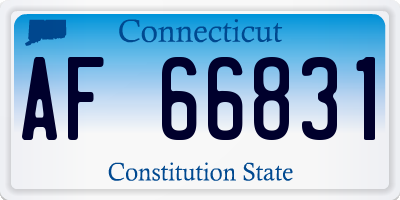 CT license plate AF66831