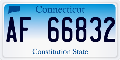 CT license plate AF66832