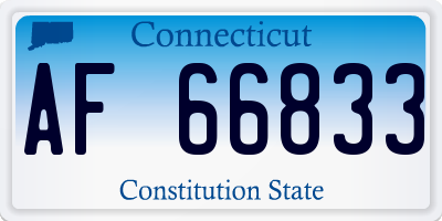 CT license plate AF66833