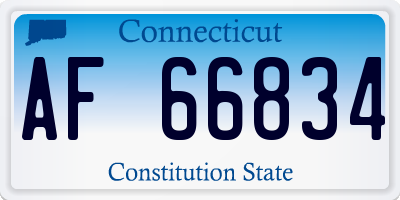 CT license plate AF66834