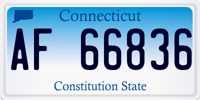 CT license plate AF66836
