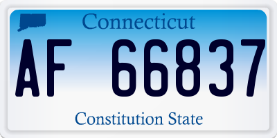 CT license plate AF66837