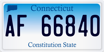 CT license plate AF66840