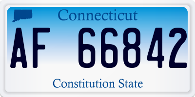 CT license plate AF66842