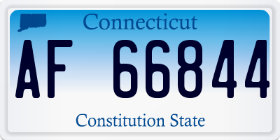 CT license plate AF66844