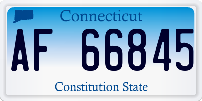 CT license plate AF66845