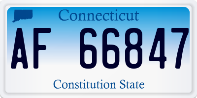 CT license plate AF66847