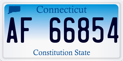 CT license plate AF66854