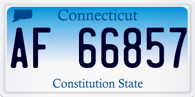 CT license plate AF66857