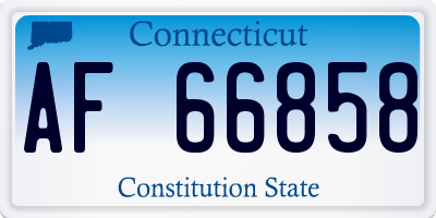 CT license plate AF66858