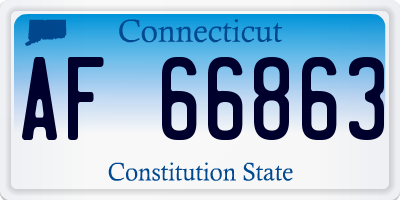 CT license plate AF66863