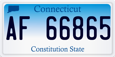 CT license plate AF66865