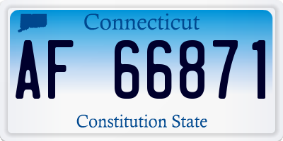 CT license plate AF66871