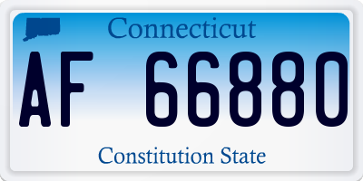 CT license plate AF66880