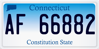 CT license plate AF66882