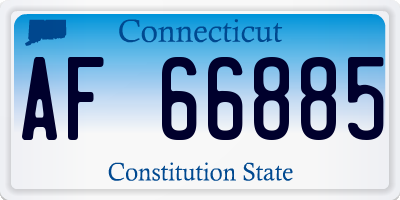 CT license plate AF66885
