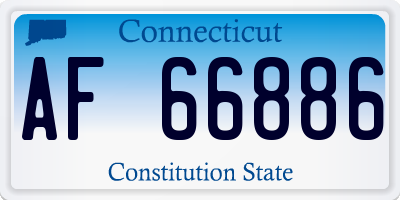 CT license plate AF66886