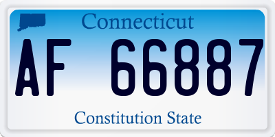 CT license plate AF66887