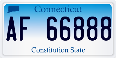 CT license plate AF66888