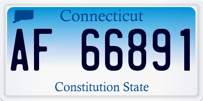 CT license plate AF66891