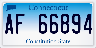 CT license plate AF66894