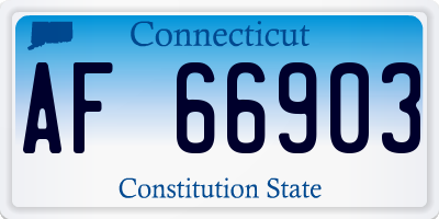 CT license plate AF66903