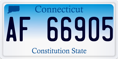 CT license plate AF66905
