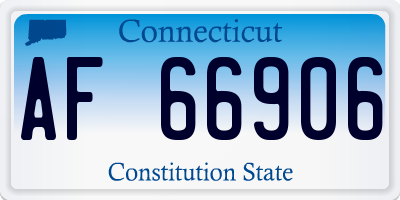 CT license plate AF66906
