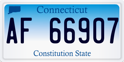 CT license plate AF66907