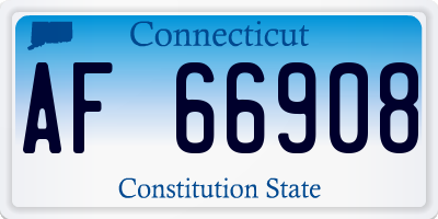 CT license plate AF66908