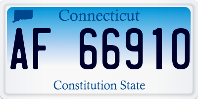 CT license plate AF66910