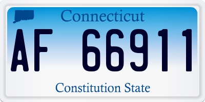 CT license plate AF66911
