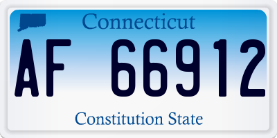 CT license plate AF66912