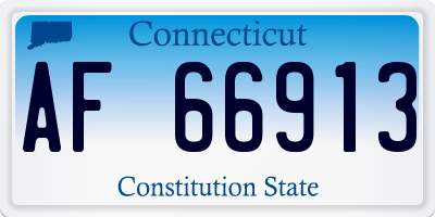 CT license plate AF66913