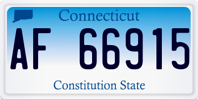 CT license plate AF66915