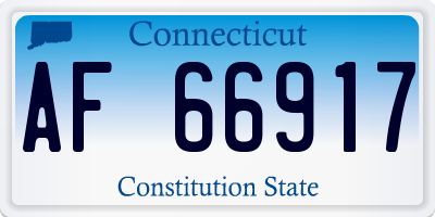 CT license plate AF66917