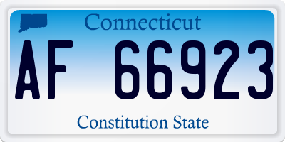 CT license plate AF66923